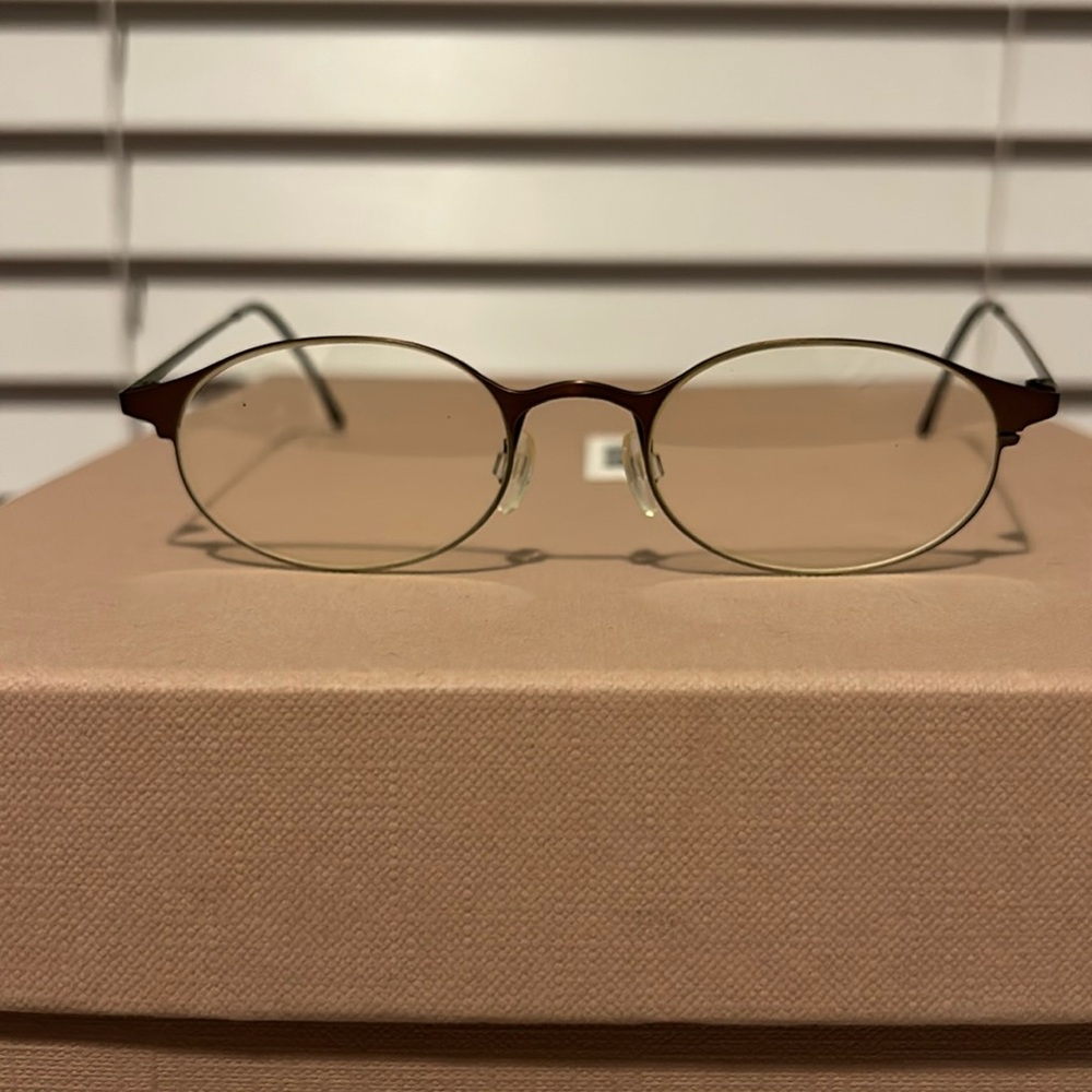 Versus Versace Brown and Gold Oval Glasses